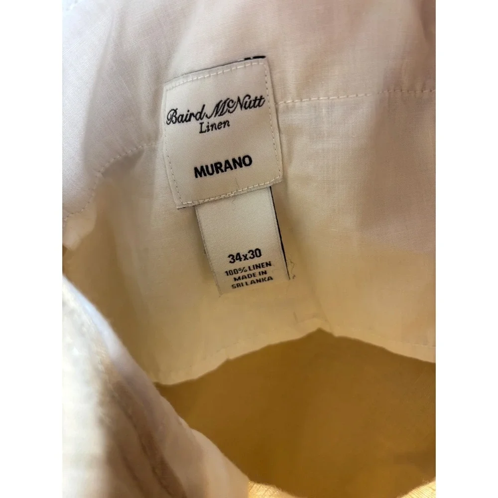 Murano Baird McNutt Linen Pants Mens 34x30 Tan Beige Drawstring Beach Trousers